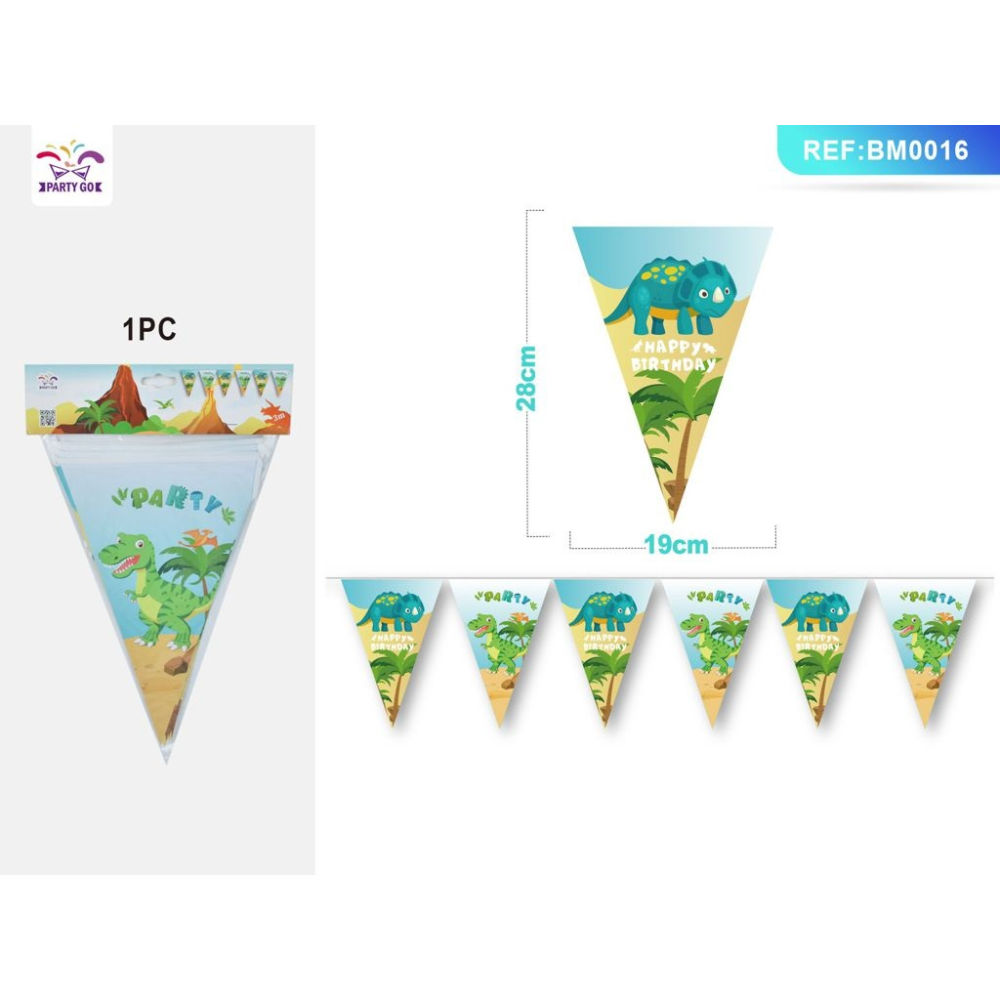 BANDIERINE DECORATIVE - HAPPY BIRTHDAY DINOSAURIParty Go