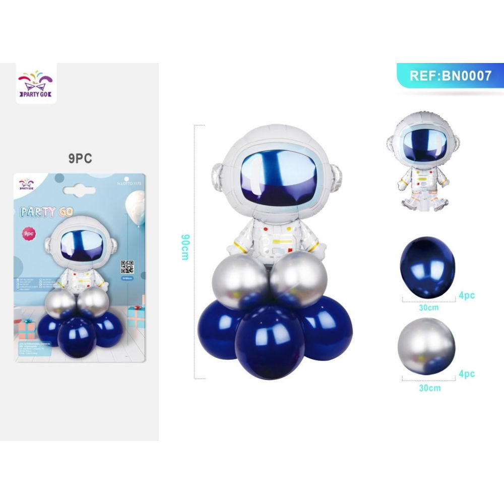 SET PALLONCINI BLU - ASTRONAUTA - 90CMParty Go