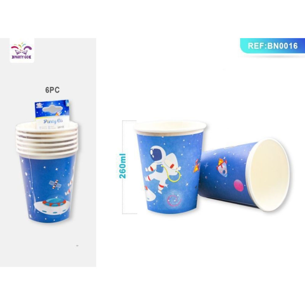 BICCHIERI MONOUSO - ASTRONAUTA UFO - 6PZParty Go