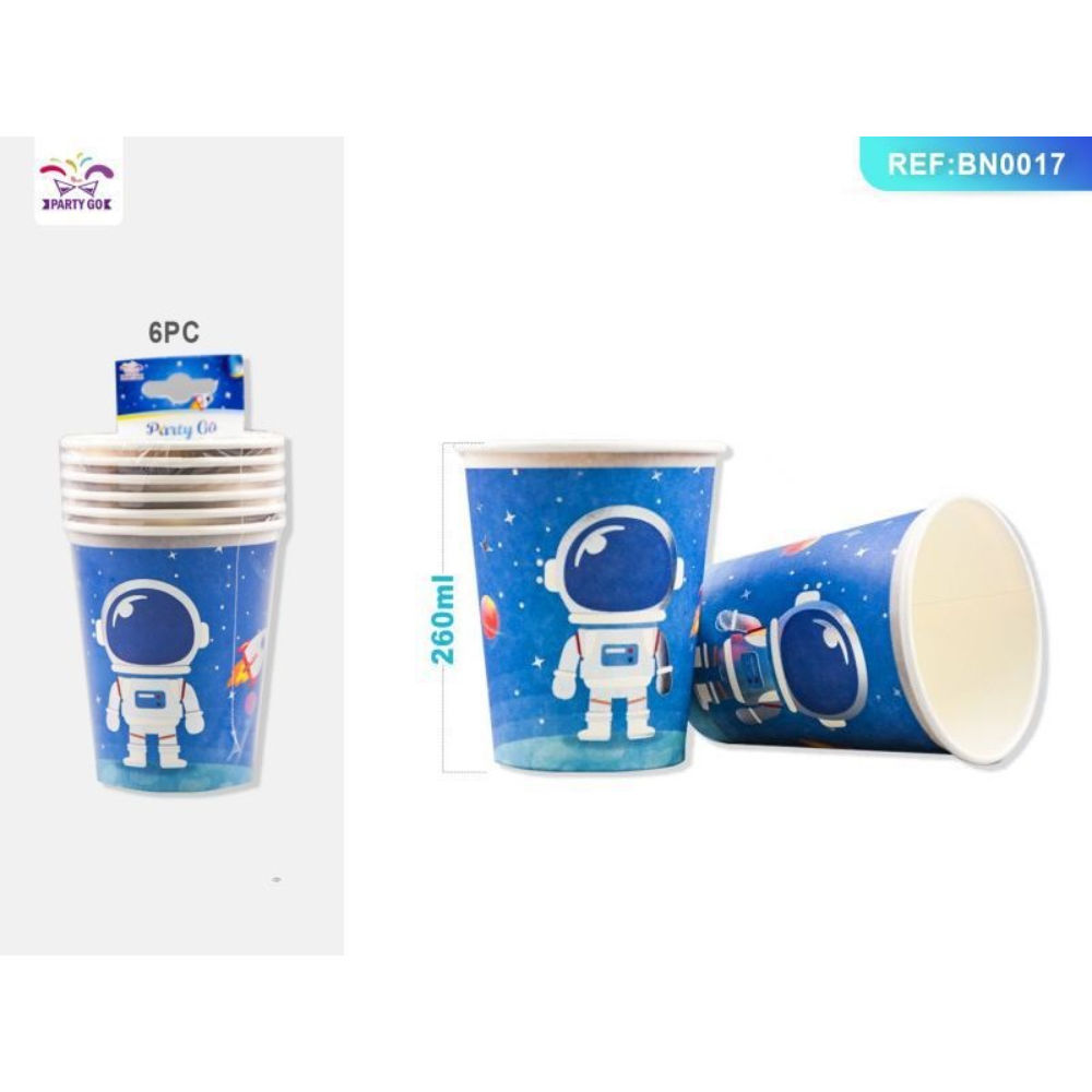 BICCHIERI MONOUSO - ASTRONAUTA BLU - 6PZParty Go