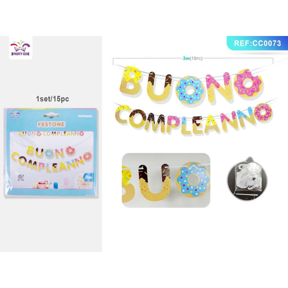 FESTONE - BUON COMPLEANNO CON DOLICI - 3MParty Go