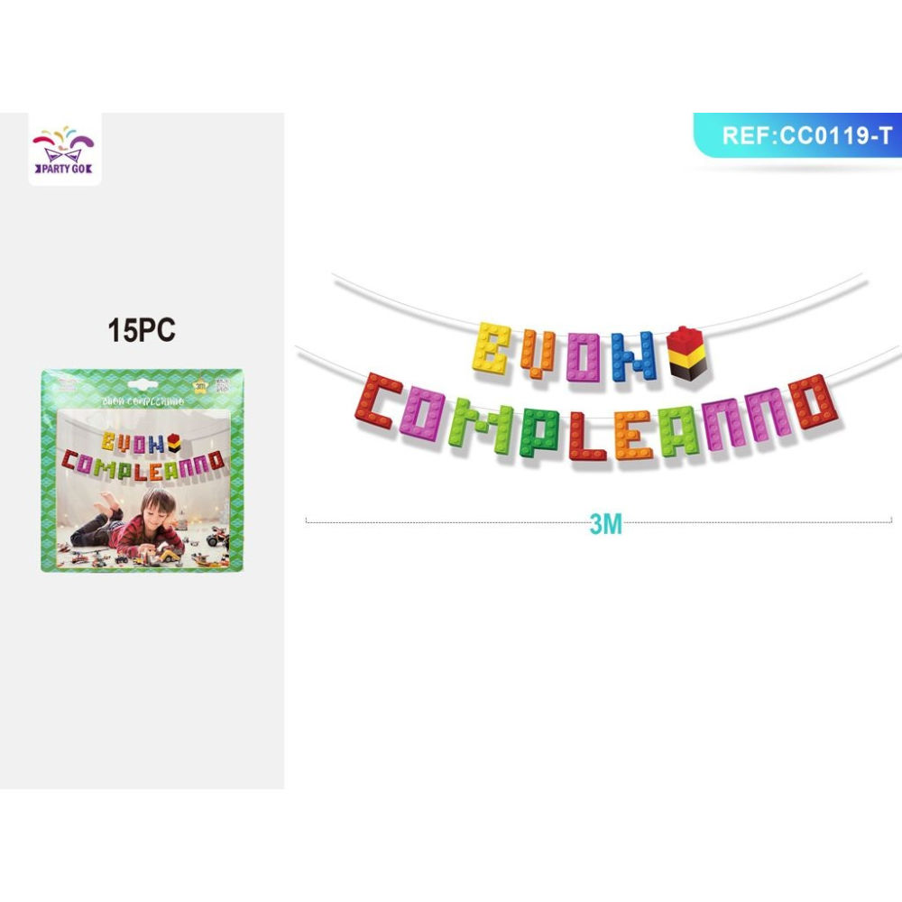 FESTONE - BUON COMPLEANNO LEGO - 3MParty Go