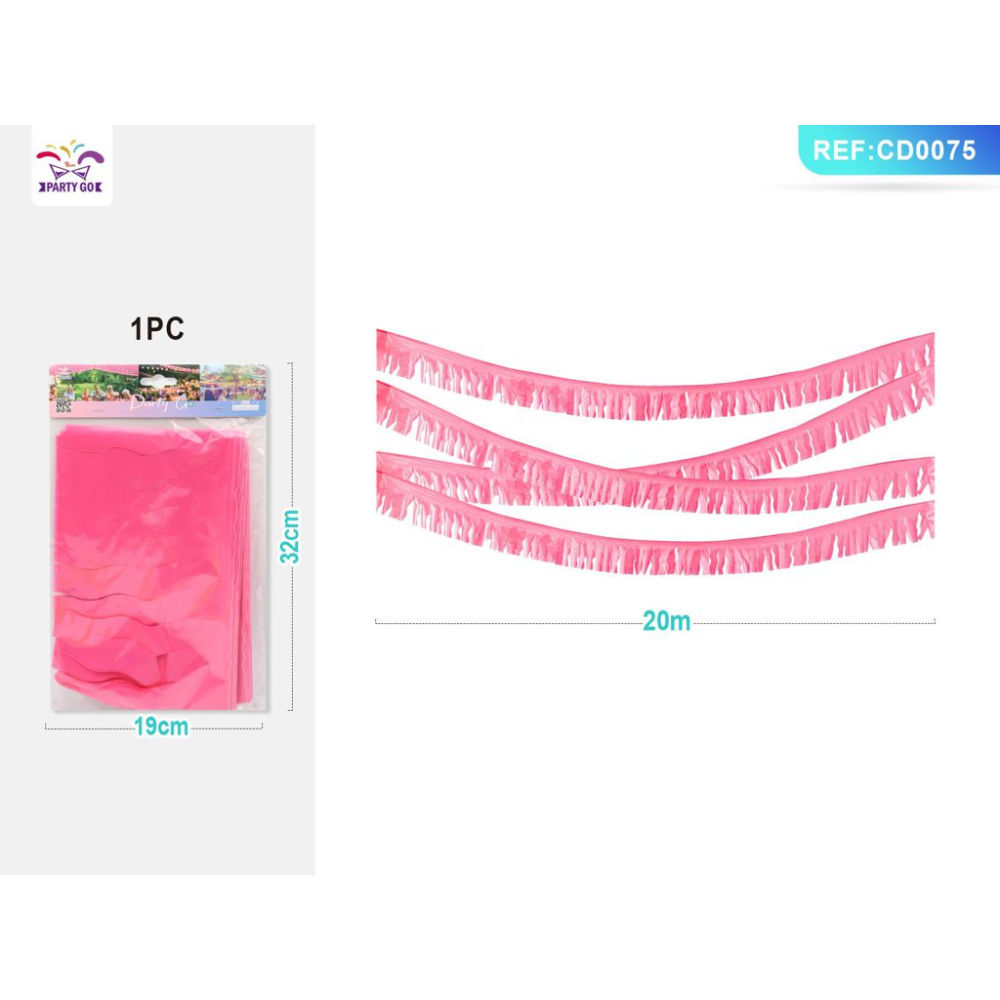 FESTONE DECORATIVO A FRANGE - ROSA 20M - 1PZParty Go