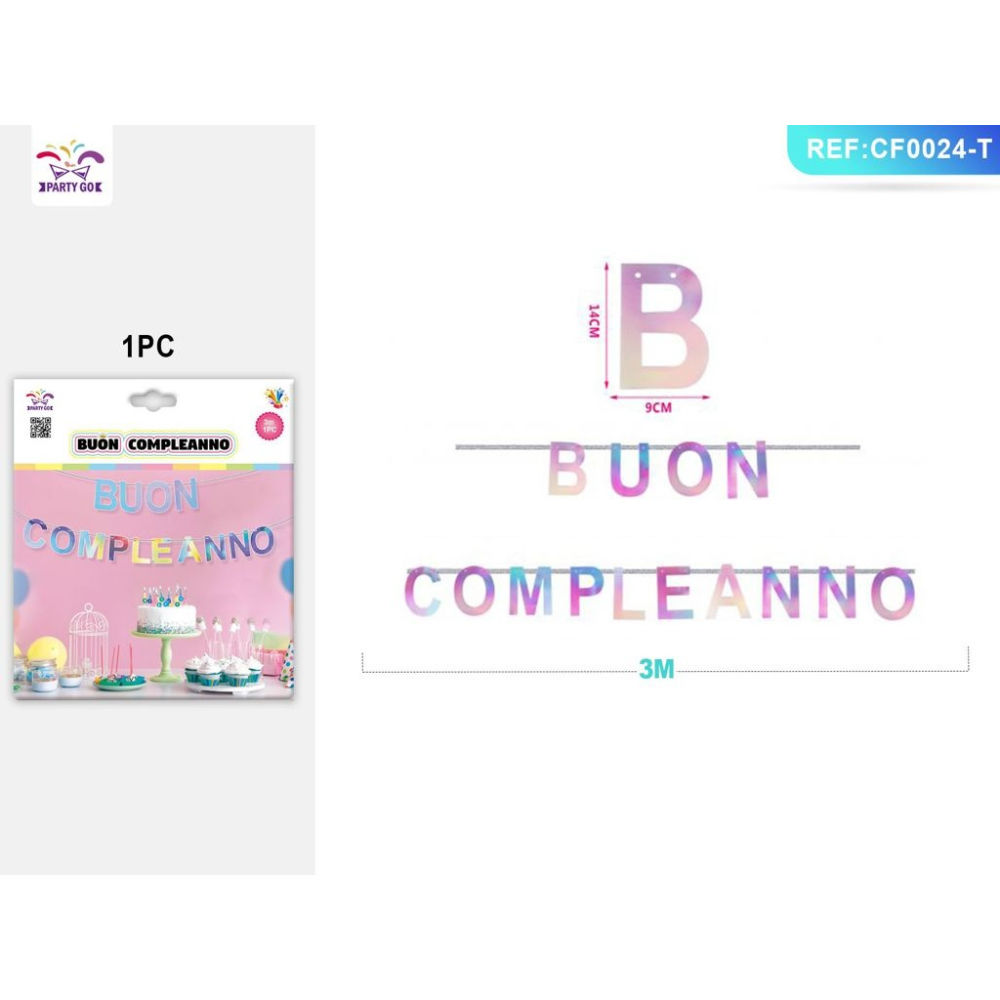 FESTONE BUON COMPLEANNO - ROSAParty Go