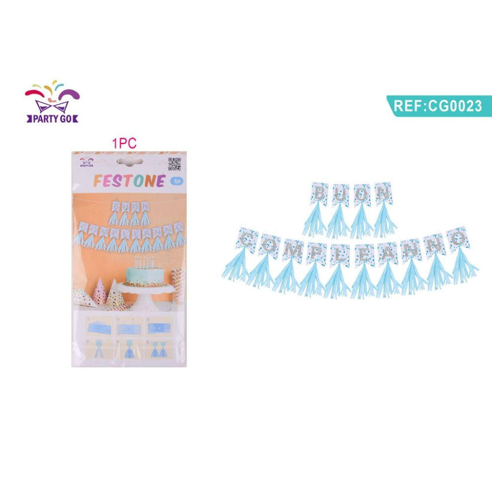 FESTONE BUONCOMPLEANNO CON NAPPE - AZZURROParty Go