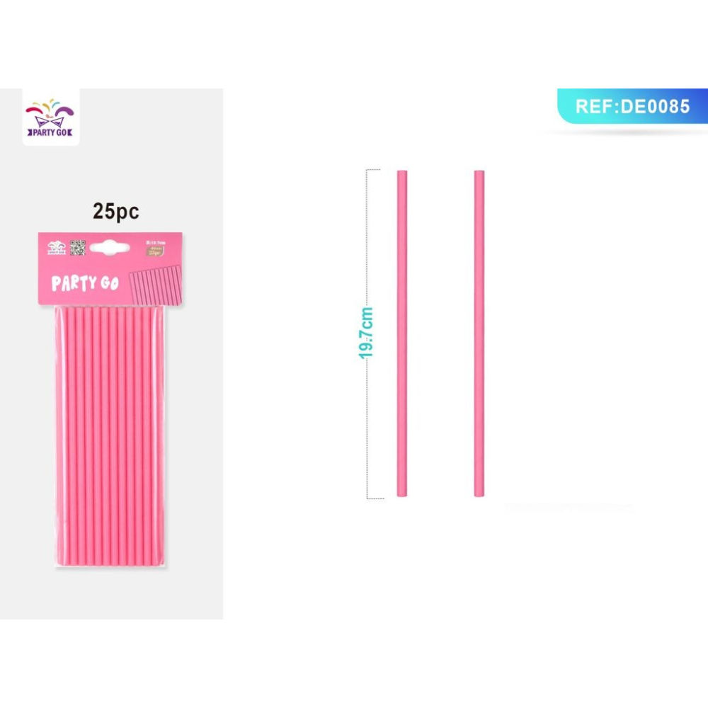 CANNUCCIA MONOUSO - ROSA - 25PZParty Go