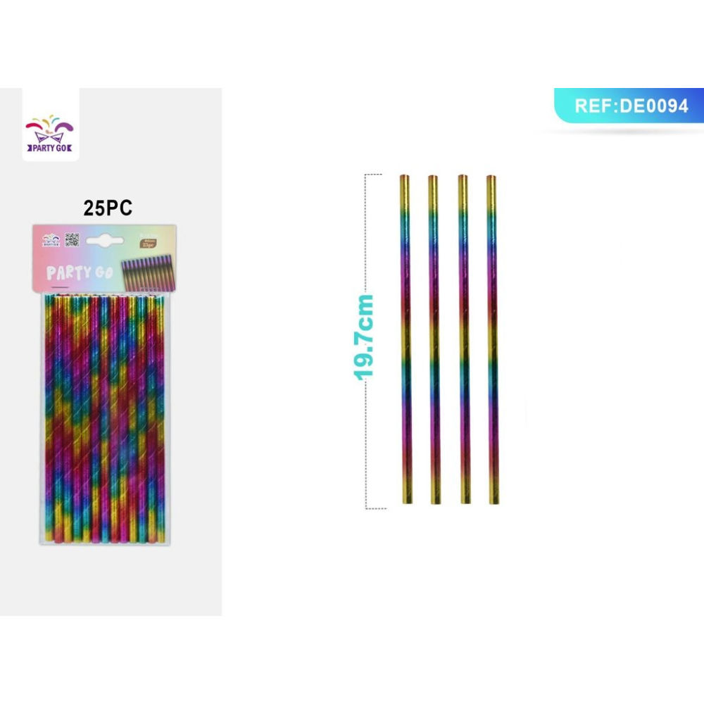 CANNUCCIA MONOUSO - MULTICOLORE - 25PZParty Go
