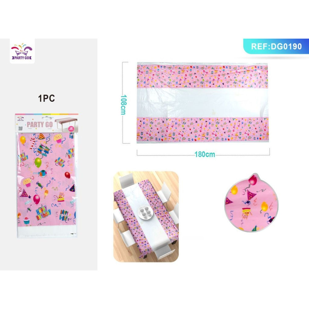 TOVAGLIA MONOUSO - CORIANDOLI ROSA 108x180CM - 1PZParty Go