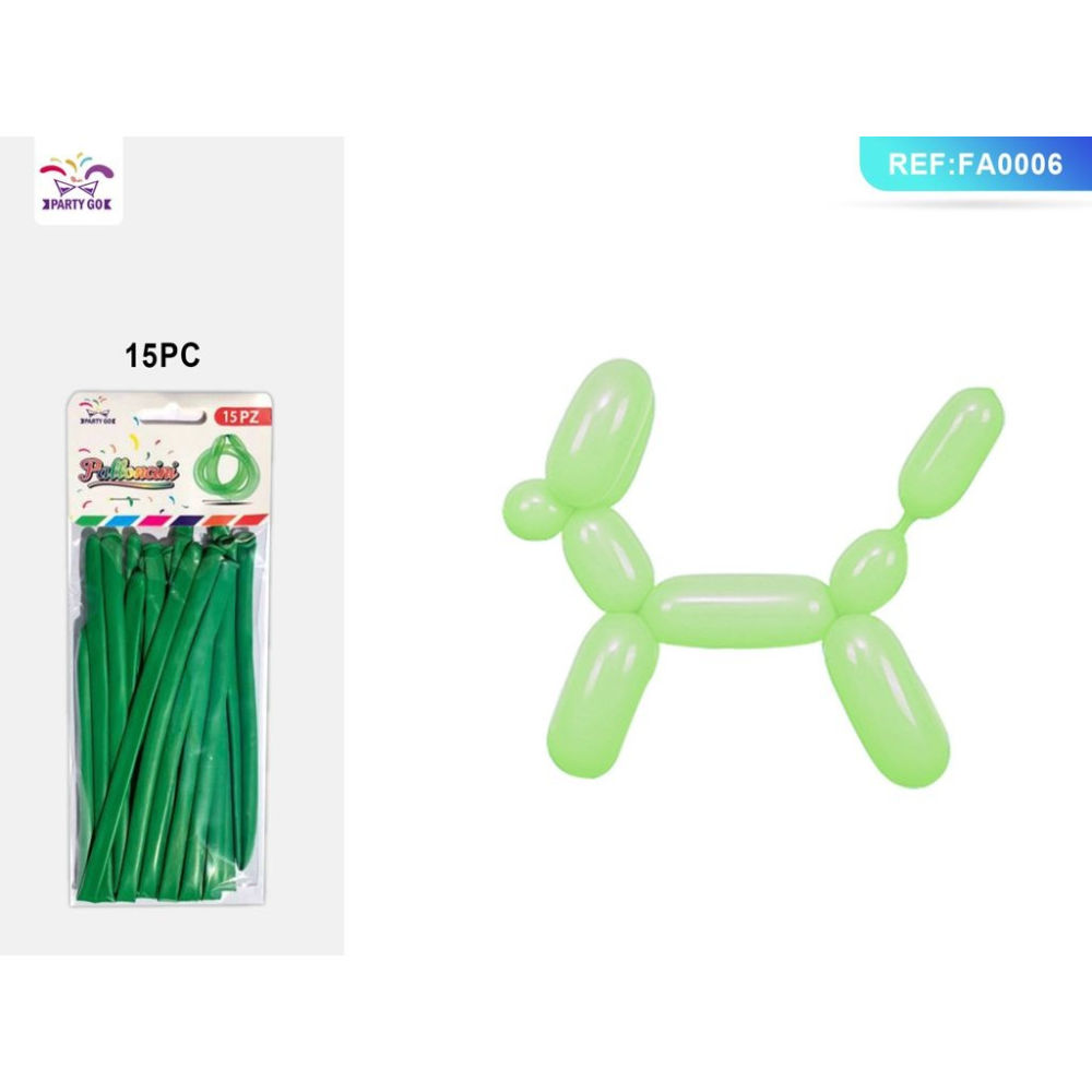PALLONCINI MODELLABILI 120CM - VERDE - 15PZParty Go