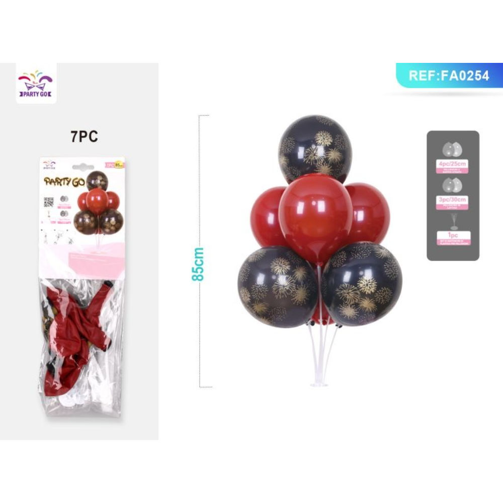 SET PALLONCINI - NERO ROSSO 85CM - 7PZParty Go