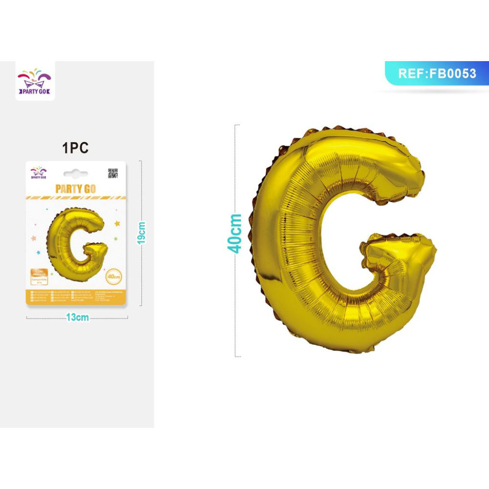 PALLONCINO MYLAR 40CM - LETTERA "G" ORO - 1PZParty Go