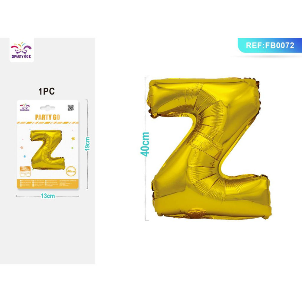 PALLONCINO MYLAR 40CM - LETTERA "Z" ORO - 1PZParty Go