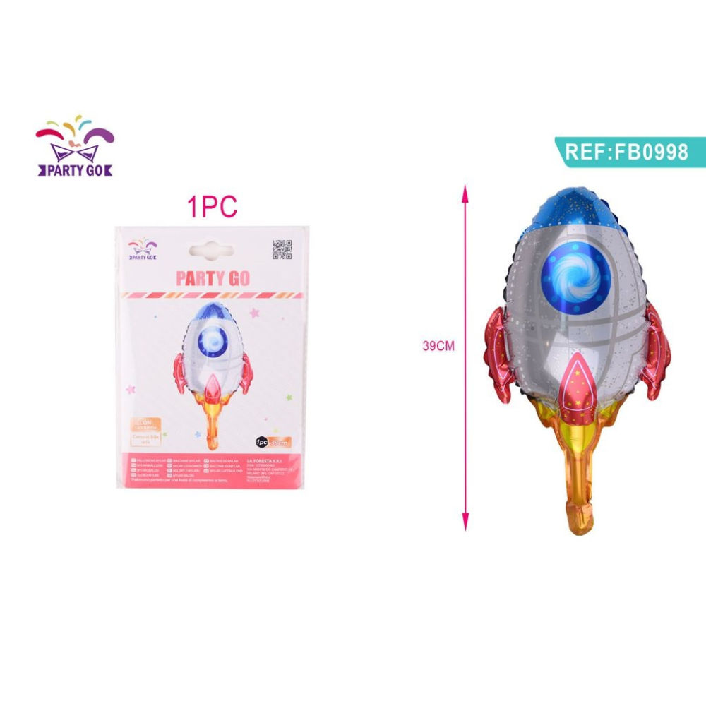PALLONCINI MYLAR A FORMA DI RAZZO SPAZIALE 39CM - 1PZParty Go