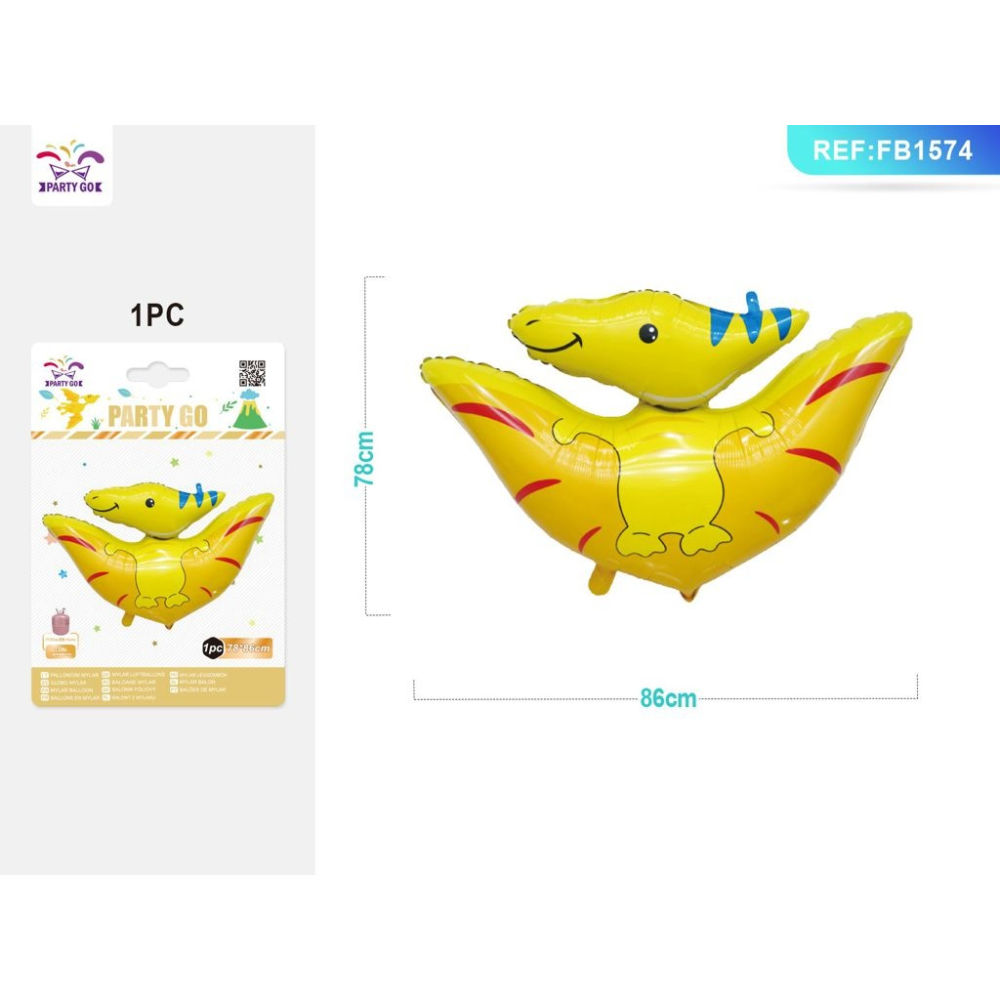 PALLONCINI MYLARA - PTERODATTILO GIALLO 78CM - 1PZParty Go