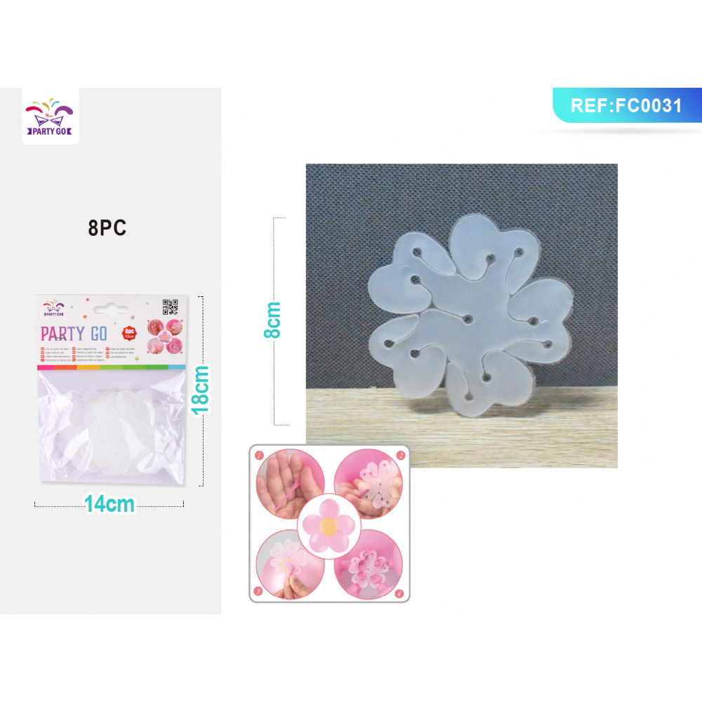 CLIP PER PALLONCINO A FORMA DI FIORE - 8PZParty Go