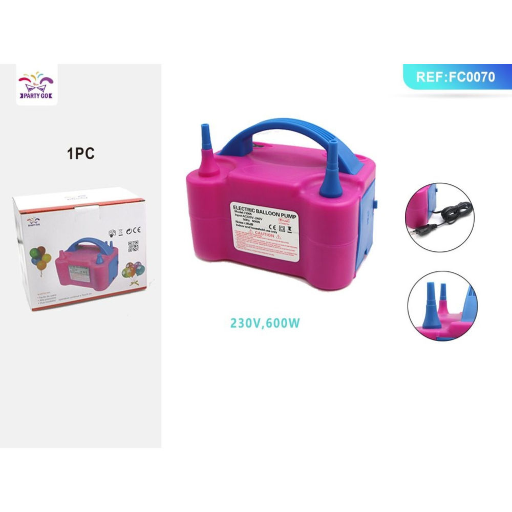 POMPA ELETTRICA PER PALLONCINI A DUE TESTE - FUCSIAParty Go