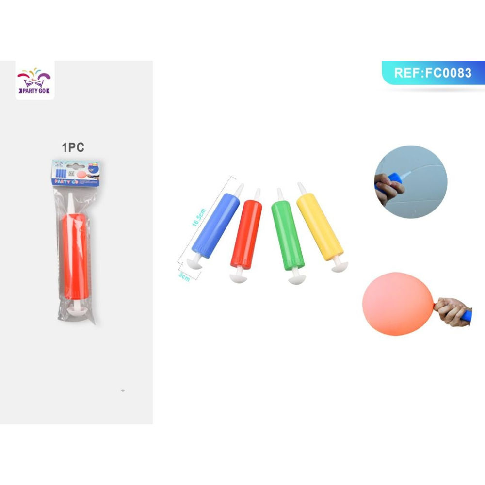 POMPA PER PALLONCINI - COLORI ASSORITITI - 16,5CMParty Go