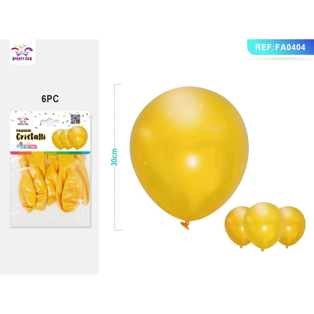 PALLONCINI GIALLI 30CM - 6PZParty Go
