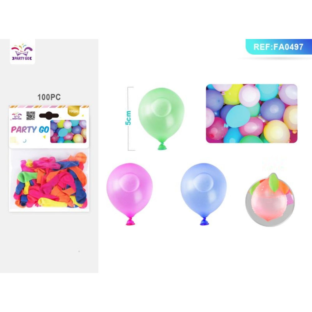 PALLONCINI D'ACQUA - COLORI MISTI 5CM - 100PZParty Go