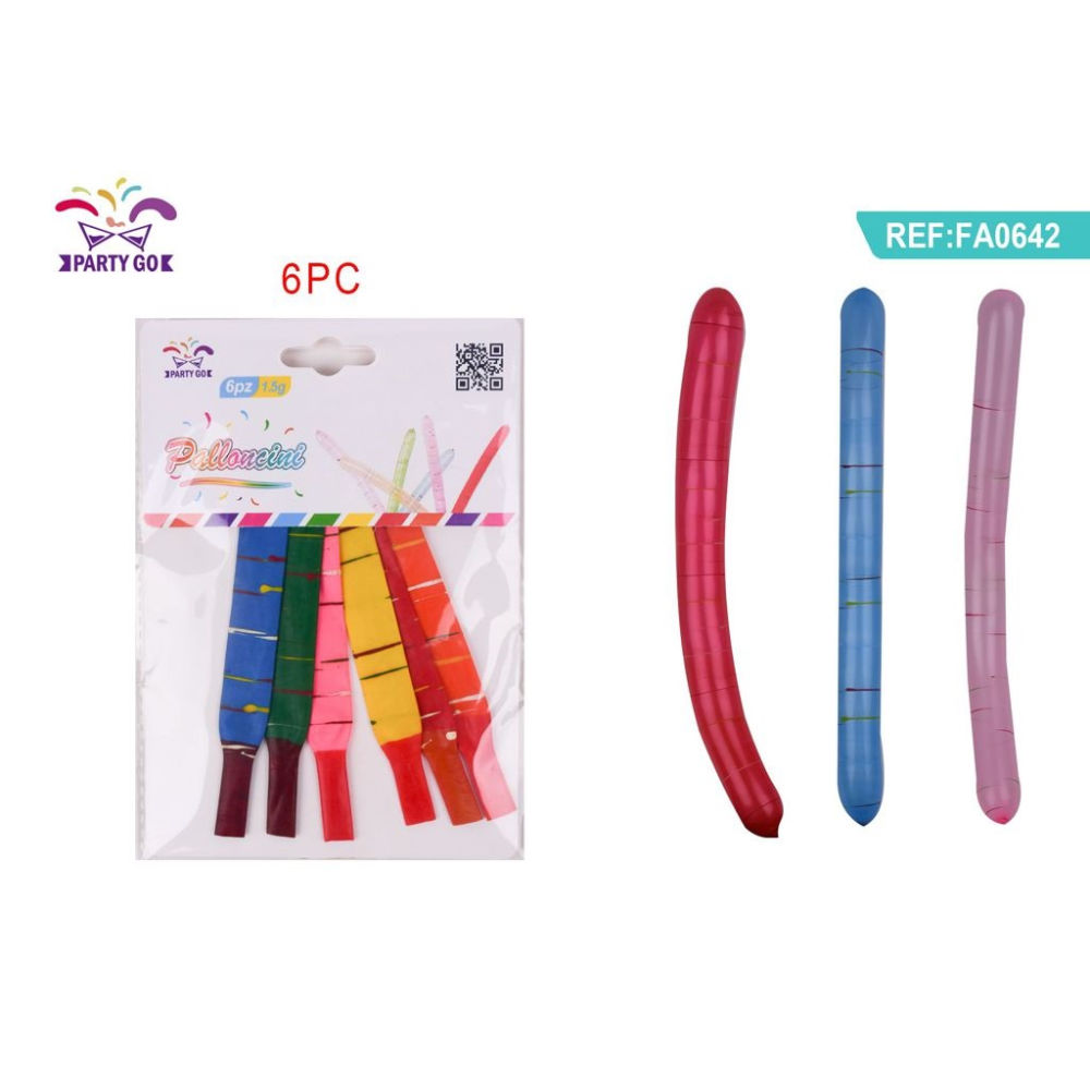 PALLONCINI TORCIGLIONI - COLORI MISTI 6PZParty Go