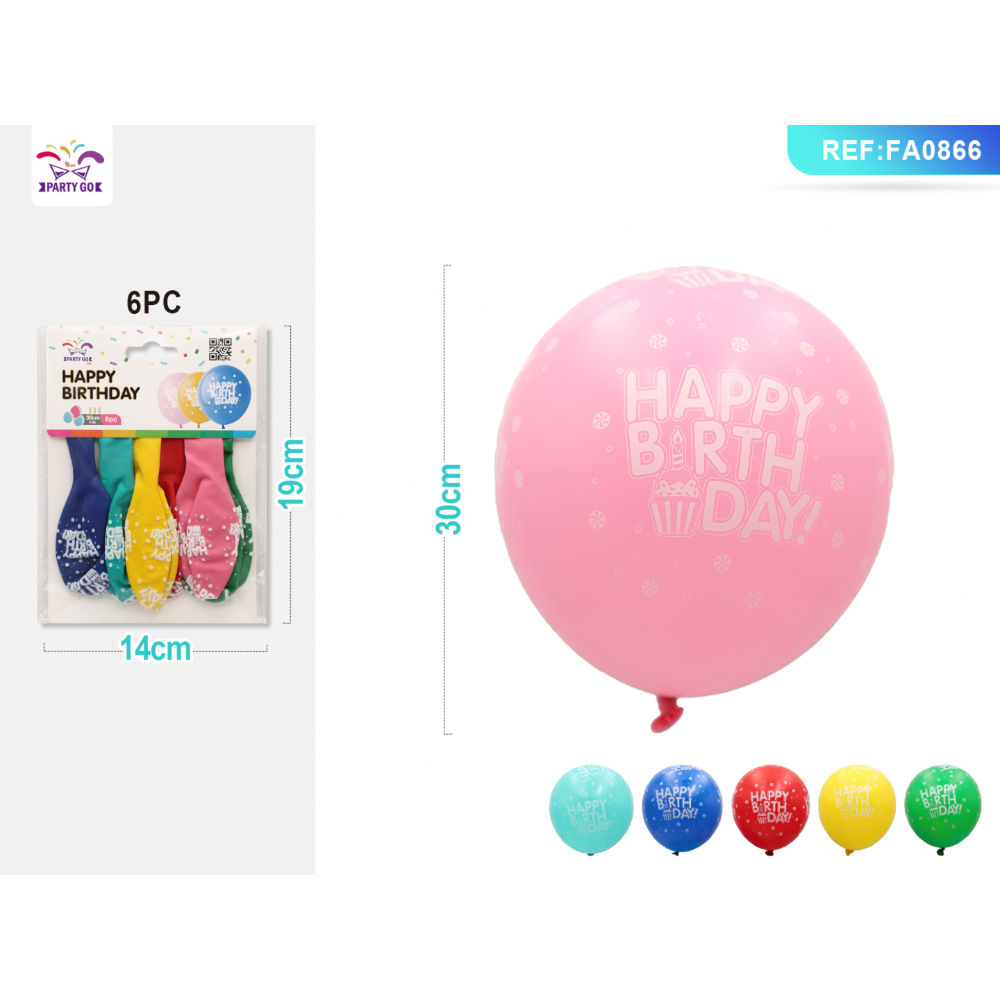 PALLONCINI CON MUFFIN - HAPPY BIRTHDAY MISTI - 6PZParty Go
