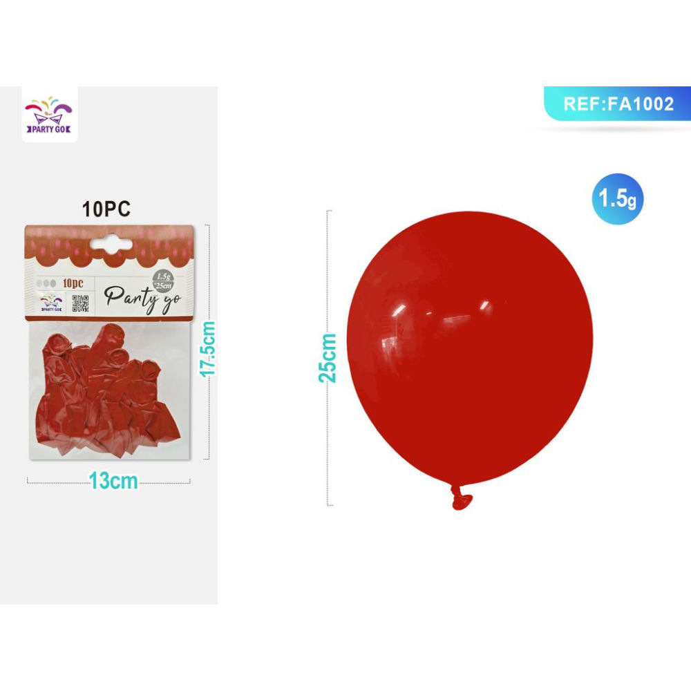 PALLONCINI ROSSO SCURO 25CM - 10PZParty Go