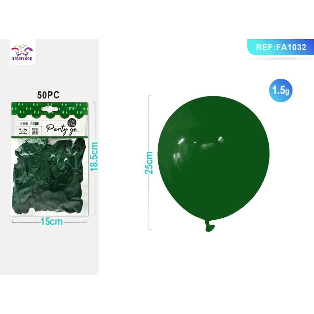 PALLONCINI VERDE FORESTA 25CM - 50PZParty Go