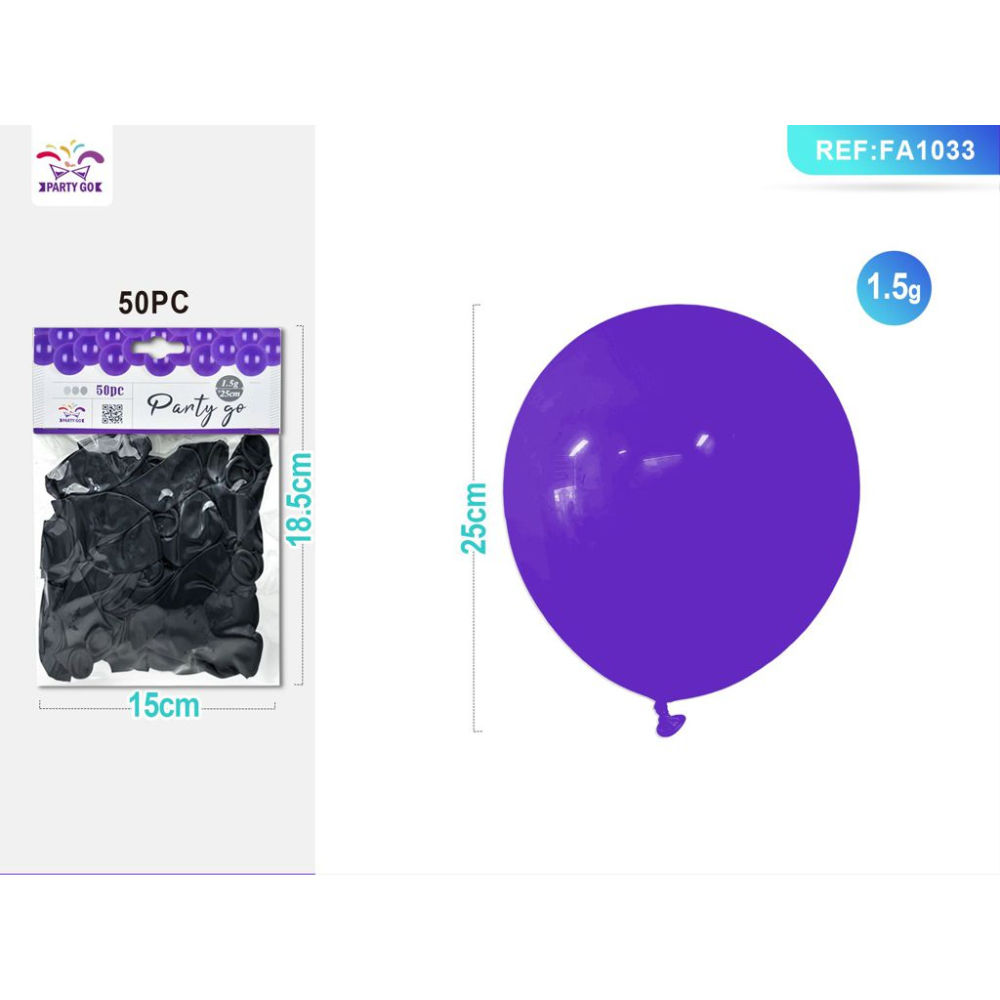 PALLONCINI VIOLA SCURO 25CM - 50PZParty Go