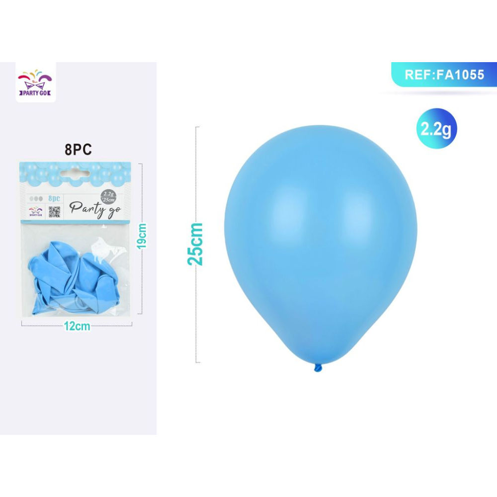 PALLONCINI AZZURRI 25CM - 8PZParty Go