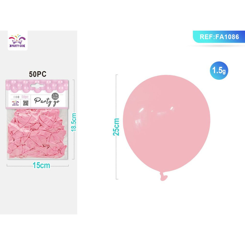 PALLONCINI ROSA 25CM - 50PZParty Go