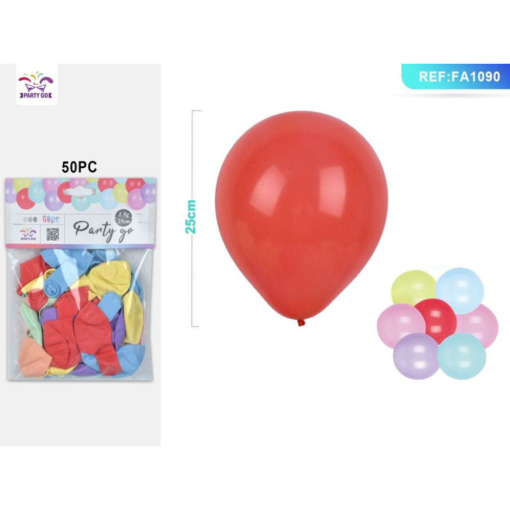 PALLONCINI - COLORI MISTI 25CM - 50PZParty Go