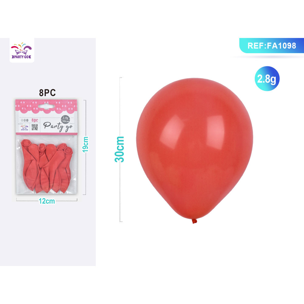 PALLONCINI ROSSI 30CM - 8PZParty Go