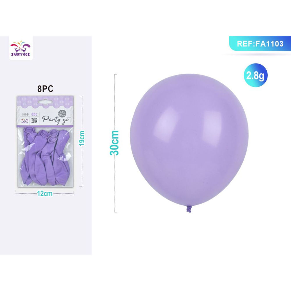 PALLONCINI VIOLA CHIARO 30CM - 8PZParty Go