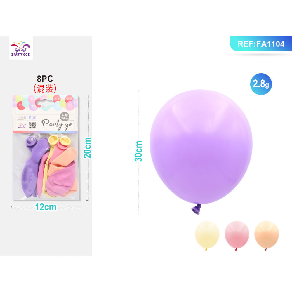 PALLONCINI COLORI PASTELLO MISTI - 8PZParty Go