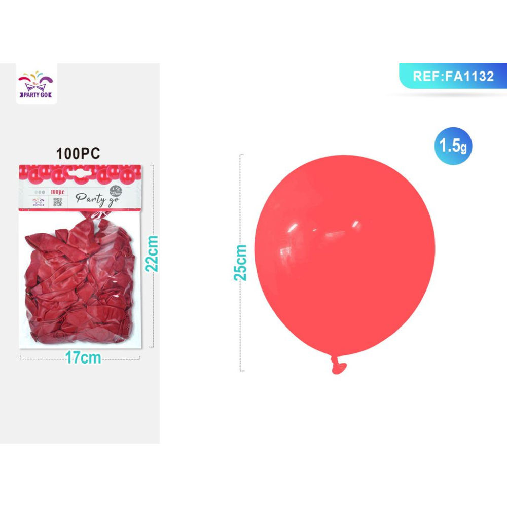 PALLONCINI ROSSI 25CM - 100PZParty Go