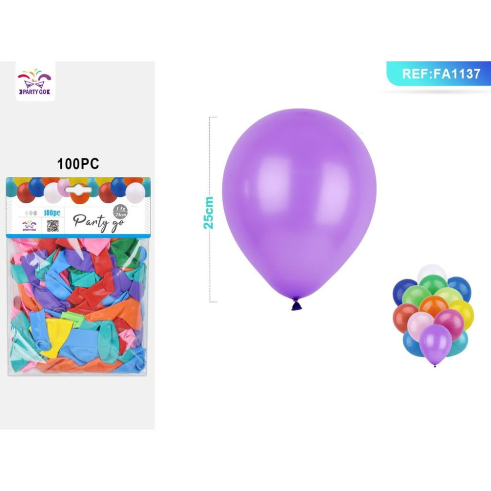 PALLONCINI - COLORI MISTI 25CM - 100PZParty Go