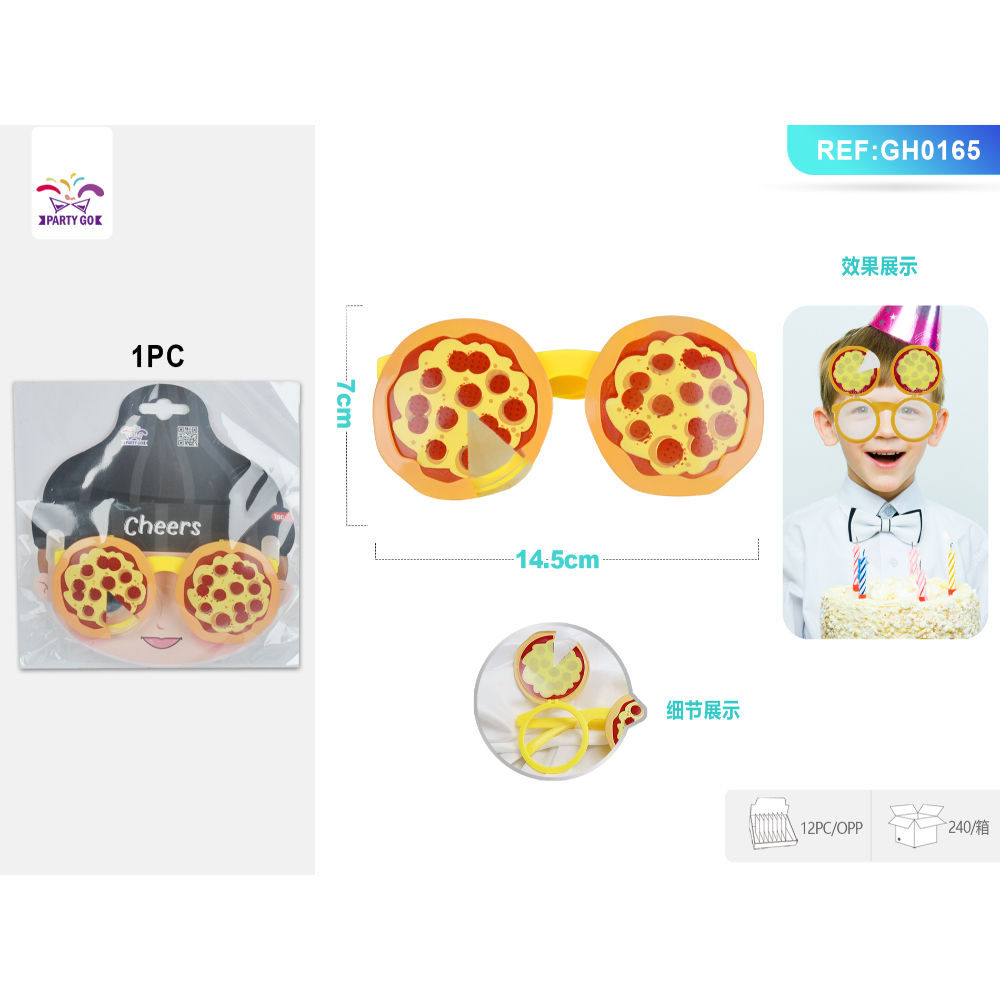 OCCHIALI DA FESTA A FORMA DI PIZZAParty Go
