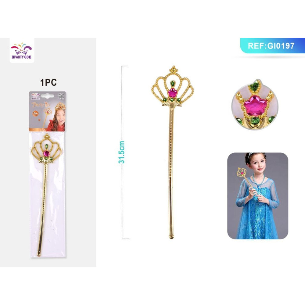 BACCHETTA MAGICA CON FIORE - ORO 31,5CM - 1PZParty Go