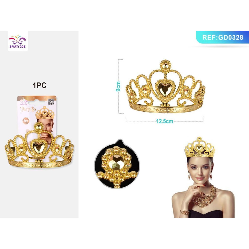 CORONA CON CUORE - ORO - 1PZParty Go