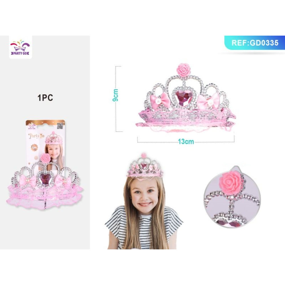 CORONA CON CUORE E FIOCCHI - ROSA - 1PZParty Go