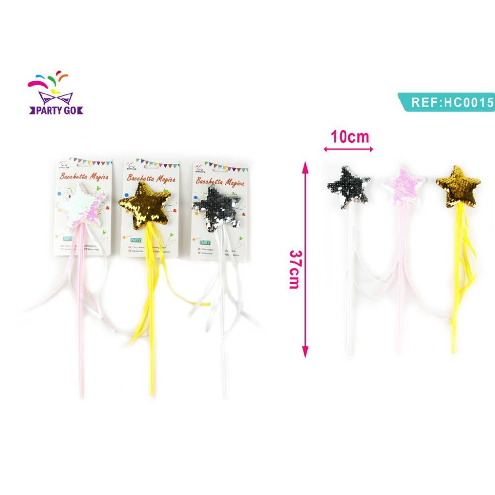 BACCHETTA MAGICA A STELLA - COLORI MISTI 37CM - 1PZParty Go