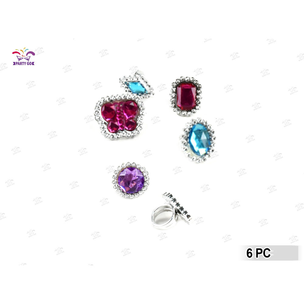ANELLI IN PLASTICA ASSORTITI - 6PZParty Go