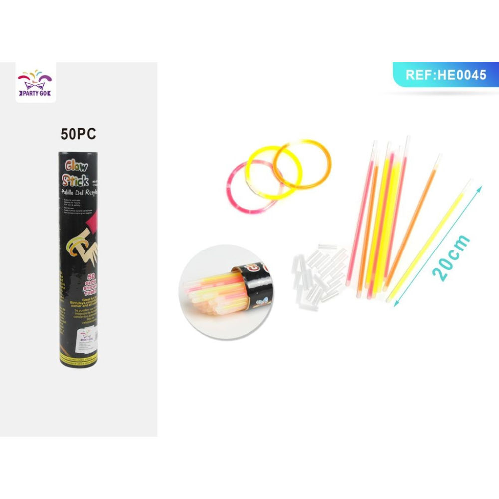 LIGHTSTICK - COLORI MISTI 20CM - 50PZParty Go