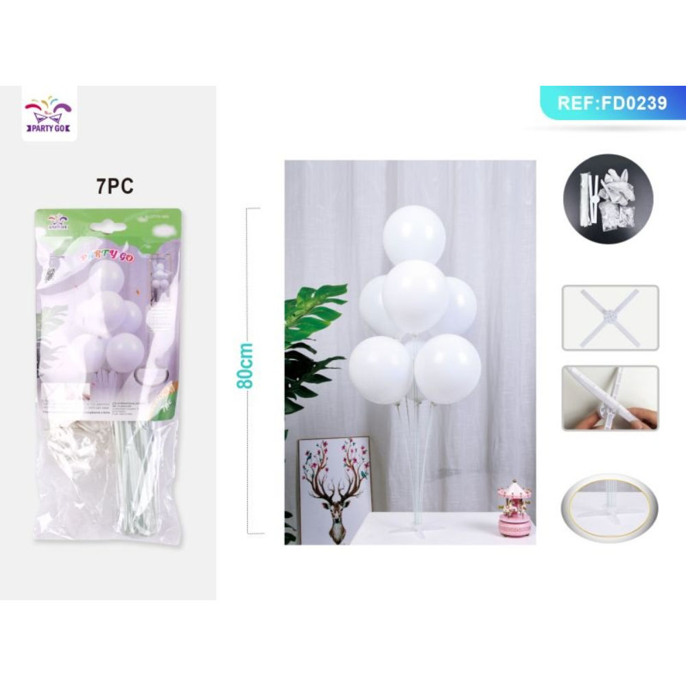 SET PALLONCINI CON BASE 80CM - BIANCO - 7PZParty Go