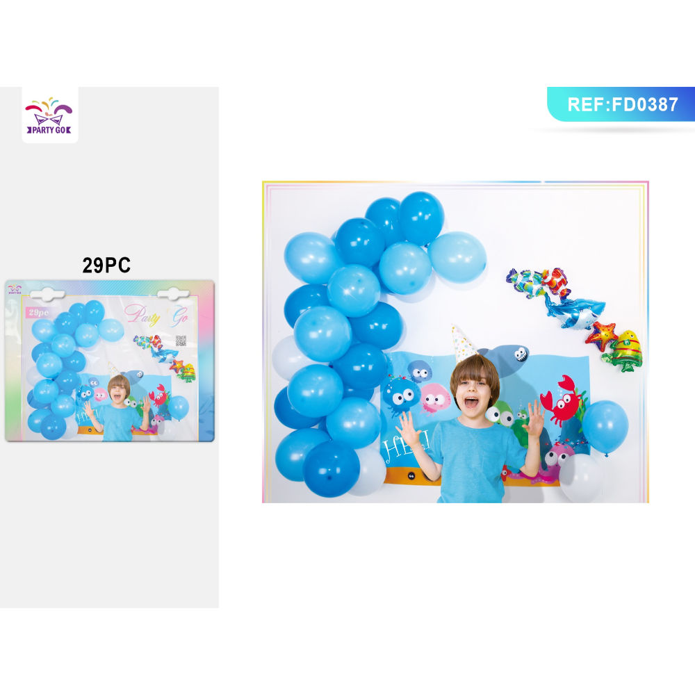 SET PALLONCINI ANIMALI MARINI BLU - 29PZParty Go