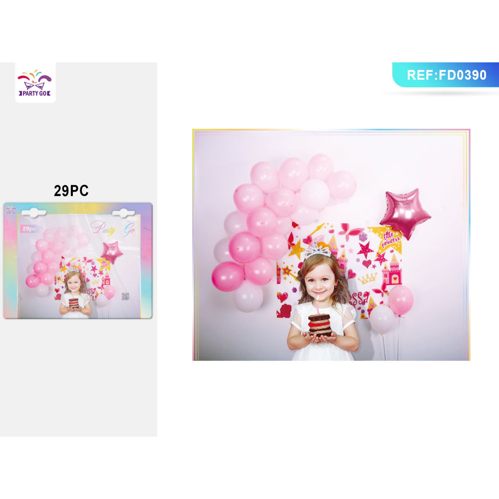 SET PALLONCINI CASTELLO ROSA PRINCIPESSA - 29PZParty Go
