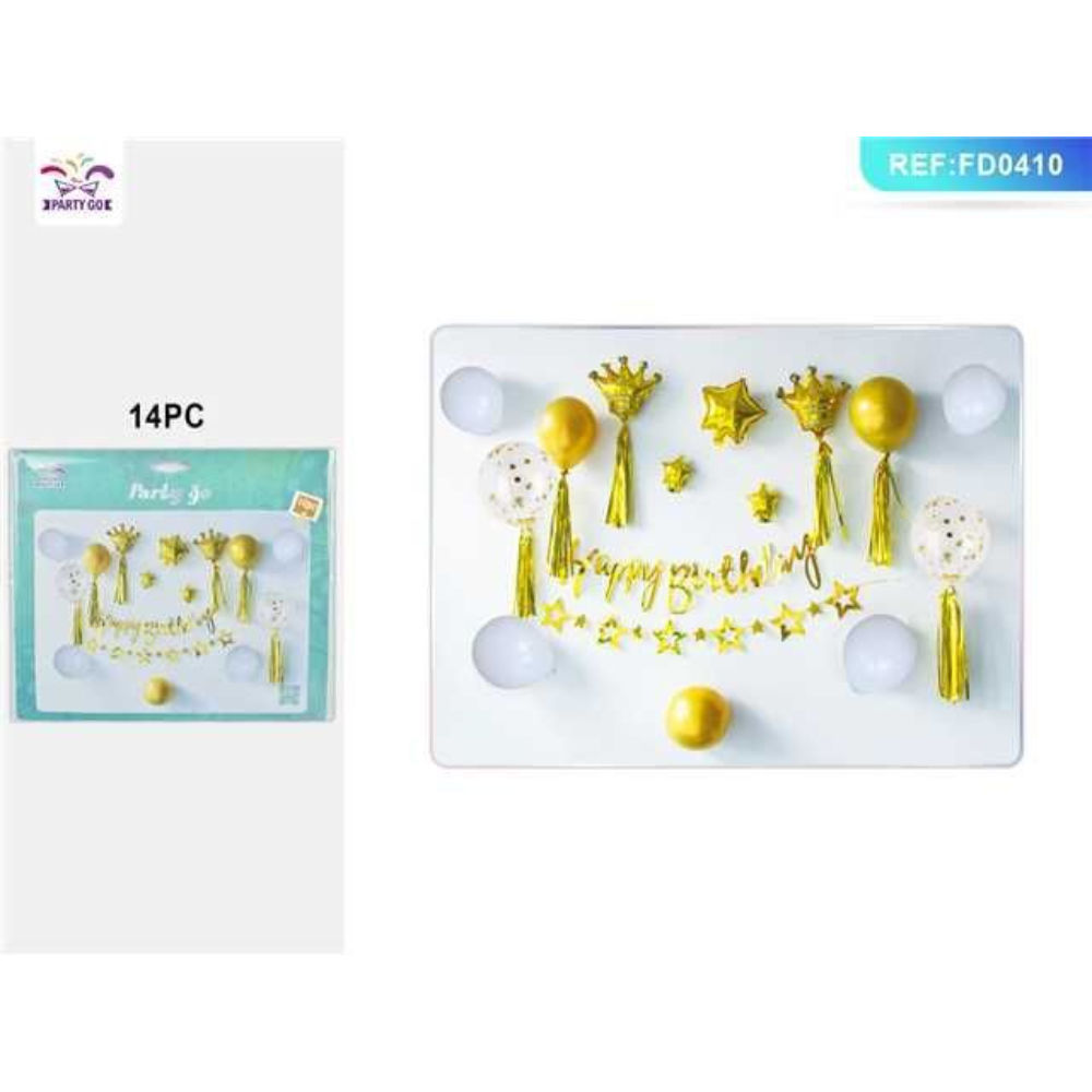 SET PALLONCINI - HAPPY BIRTHDAY ORO - 14PZParty Go