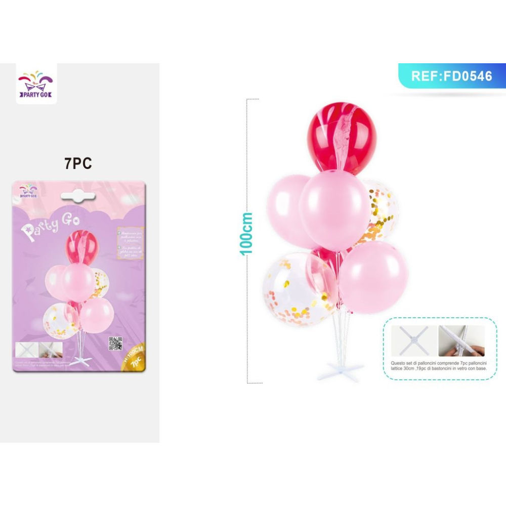 SET PALLONCINO ROSA 7PZ - 100CMParty Go