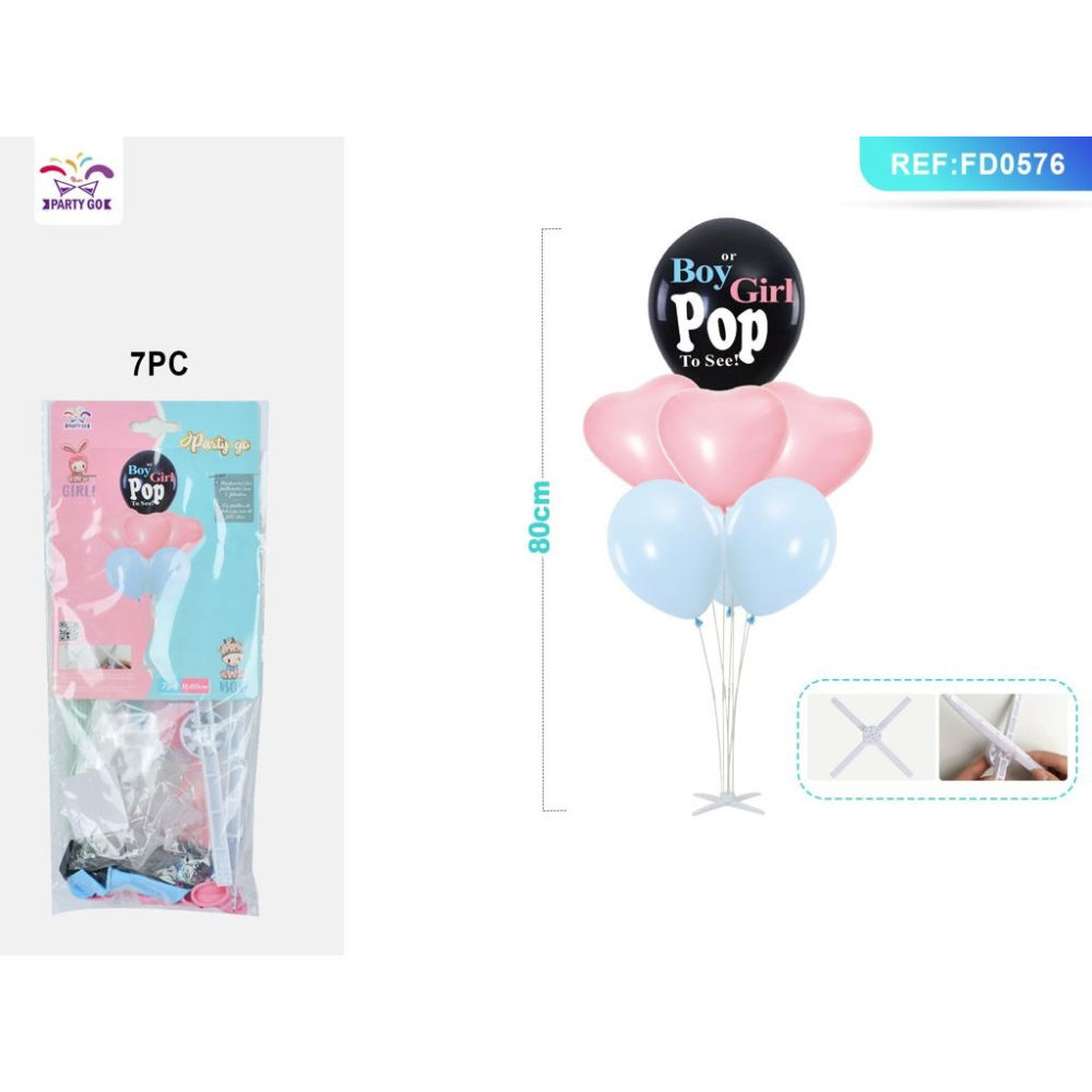 SET PALLONCINI NASCITA 80CM - BOY OR GIRL - 7PZParty Go