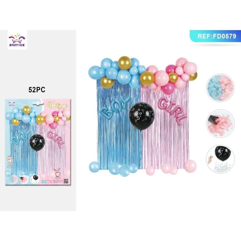 SET PALLONCINI NASCITA - BOY OR GIRL - 52PZParty Go